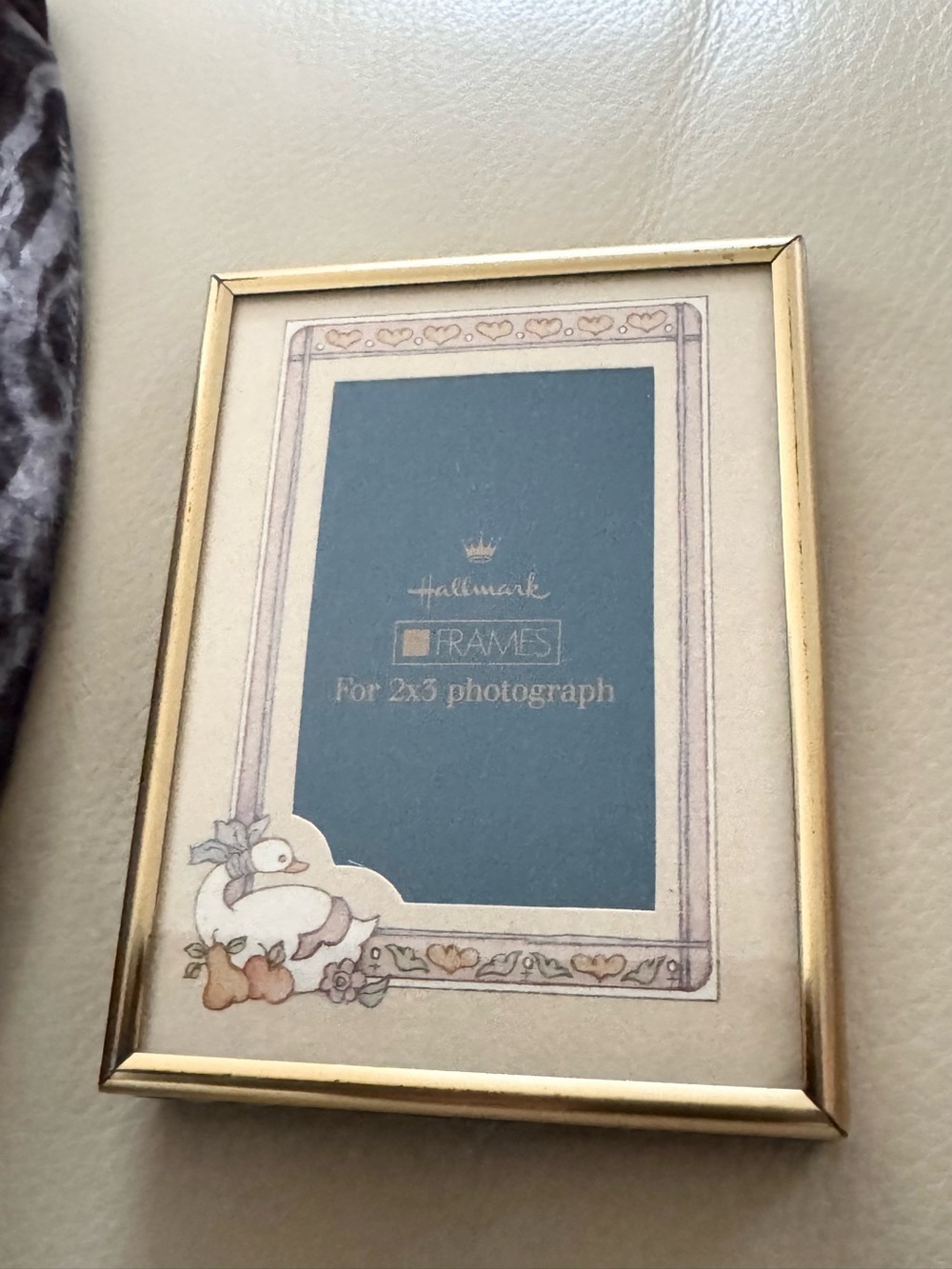 Vintage Hallmark Country Goose 2x3 Gold Metal Photo Frame